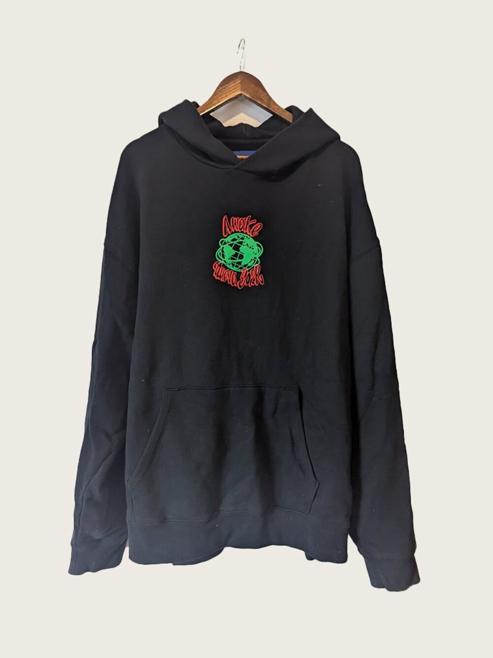AWAKE NY - Black globe oversized hoodie - Sz XL